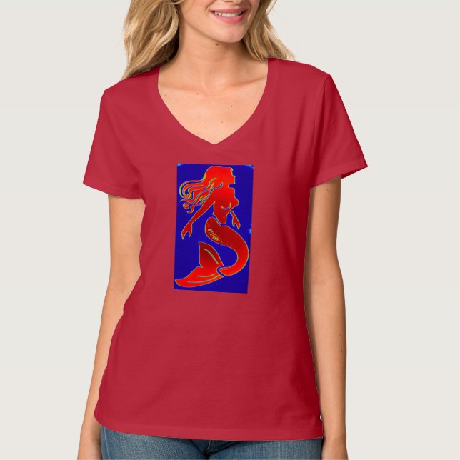 camiseta de sirena roja teeshirt (Anverso)