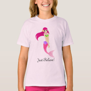 Camiseta de sirena rosa