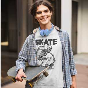 Camiseta de skate de skeleton Skate or Die Streetw