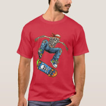 Camiseta de Skateboarding de Cráneo para Chicos y