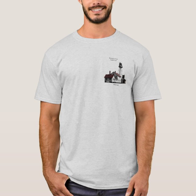 Camiseta de skecchet del faro de Whitefish Point (Anverso)
