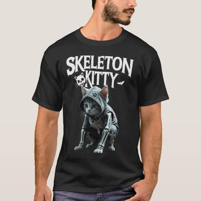 Camiseta de Skeleton Kitty: Amante del gato de Hal (Anverso)