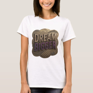 Camiseta de slogan DREAM BIGGER Morado Intenso