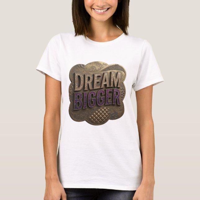 Camiseta de slogan DREAM BIGGER Morado Intenso (Anverso)