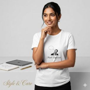 Camiseta de slogan para chicas inspiradoras Piensa