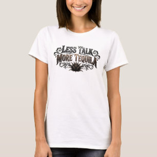 Camiseta de slogan rosa atrevido MENOS CHARLA MÁS