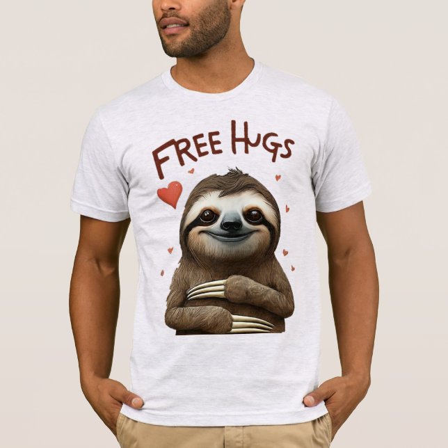 Camiseta de Sloth Genial Dando Abrazos Gratis (Anverso)