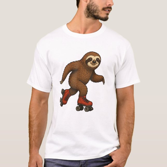 Camiseta de Sloth Roller Skates Patinaje (Anverso)