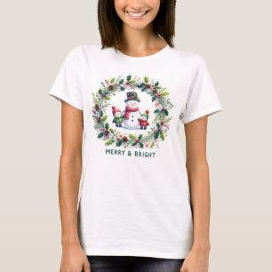 Camiseta de Snowmanand para niños "Feliz y brillan