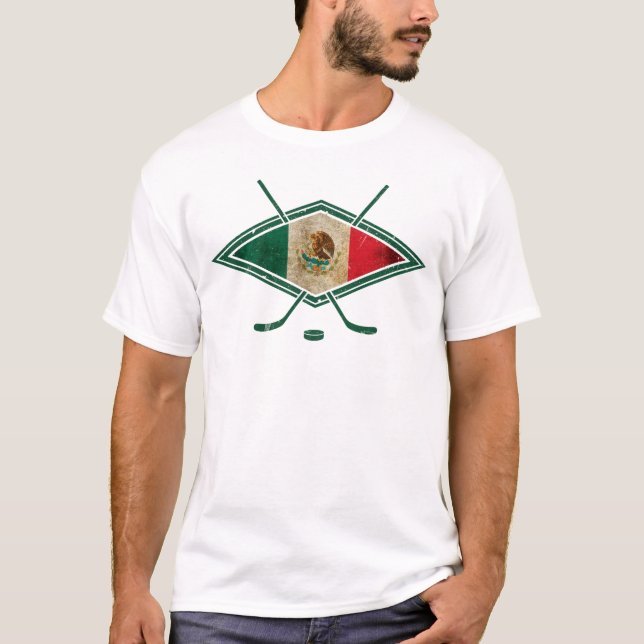 Camiseta de Sobre Hielo México del hockey con la (Anverso)