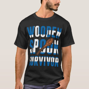 camiseta de sobreviviente de cuchara de madera gri