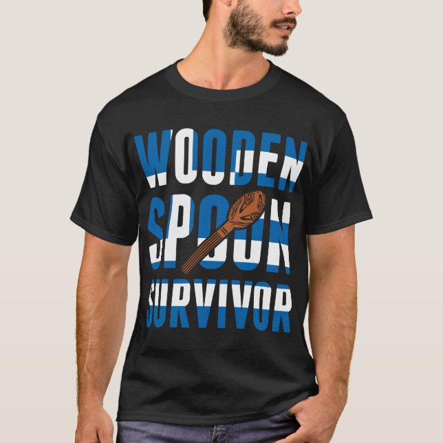 camiseta de sobreviviente de cuchara de madera gri (Anverso)