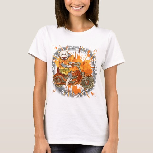 Camiseta de Sock Monkey Biker (Anverso)