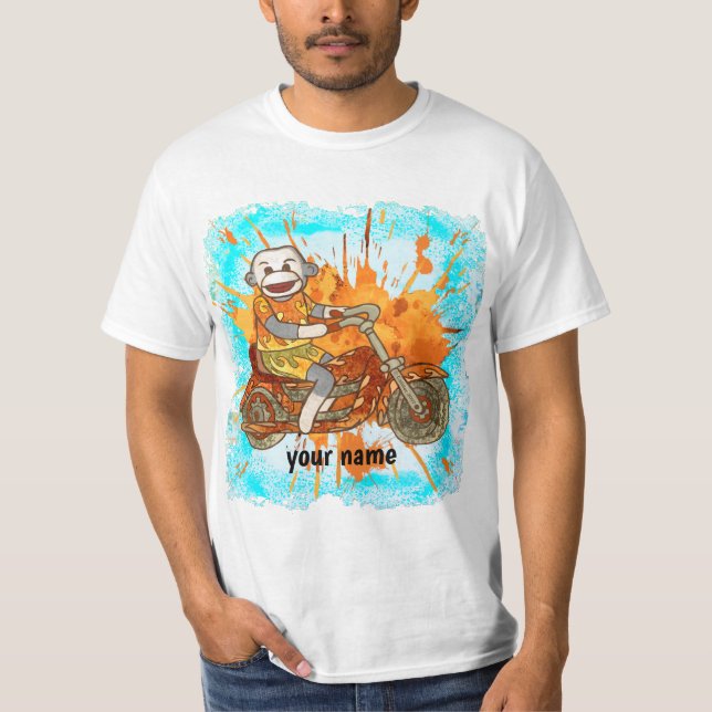 Camiseta de Sock Monkey Biker  (Anverso)
