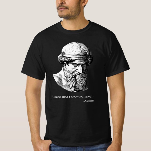 Camiseta de Sócrates "No Sé Nada" Filósofo (Anverso)