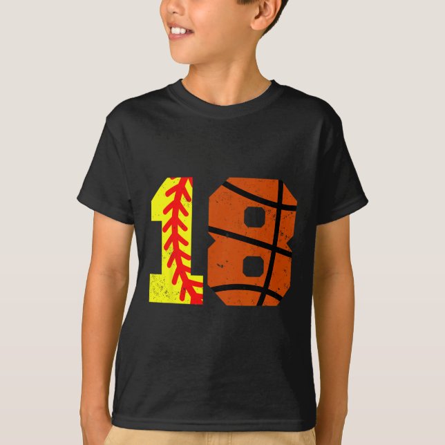 Camiseta de Softll Sketll Número 18 Cumpleaños Div (Anverso)