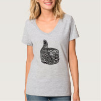 Camiseta de sol enmarañada - cuello v gris