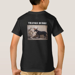 Camiseta de soldado en fatiga con su perro militar