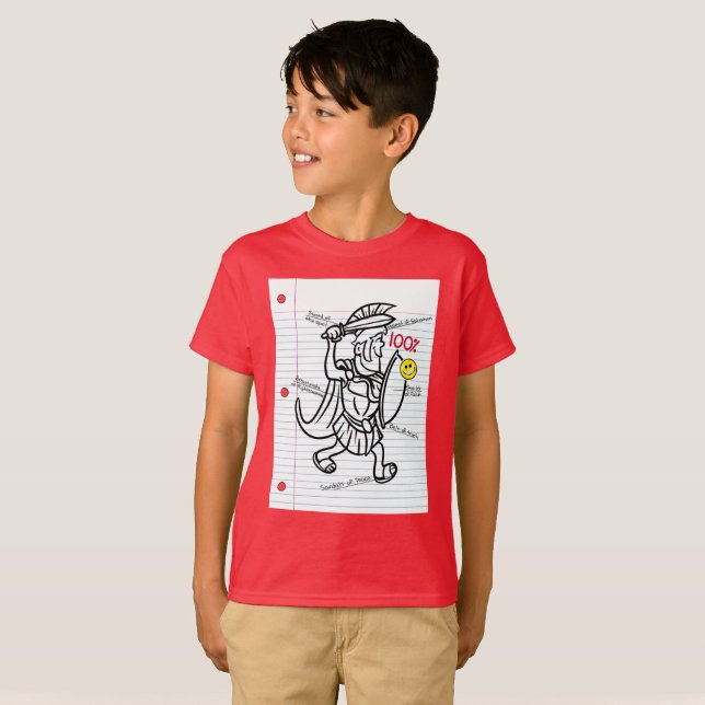 Camiseta de soldados troyanos de la obra de Dios (Anverso completo)