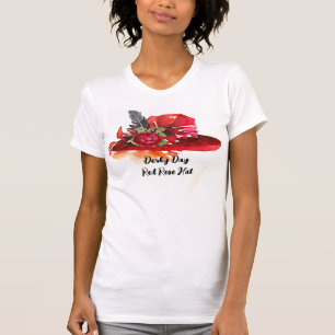 Camiseta de sombrero rojo Derby Day Red Rose
