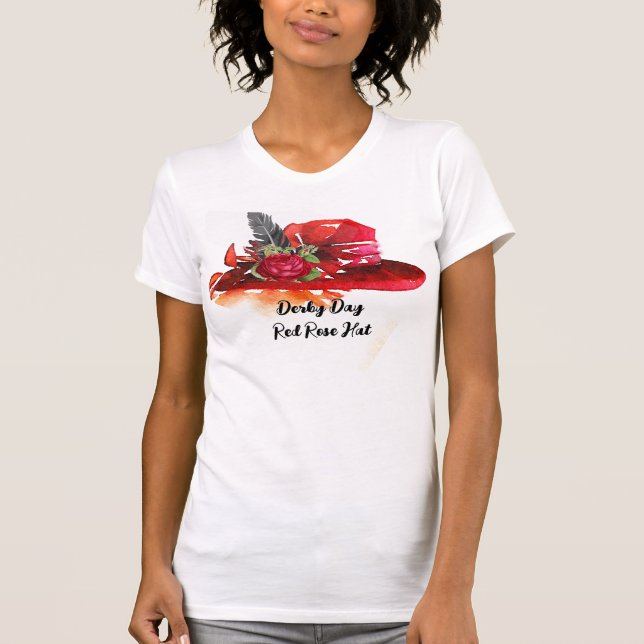 Camiseta de sombrero rojo Derby Day Red Rose (Anverso)