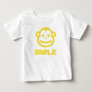 Camiseta de sonrisa del bebé con mono descarado