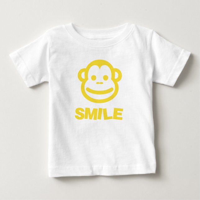 Camiseta de sonrisa del bebé con mono descarado (Anverso)