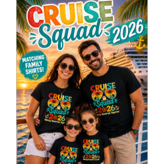 Camiseta de Squad de Crucero 2026 - Vacaciones Fam