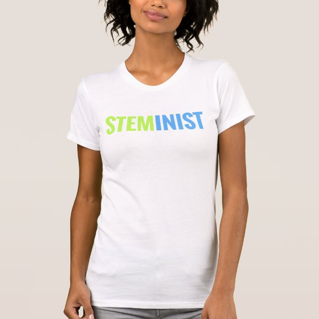 Camiseta de STEMinist (cal/texto azul) (Anverso)