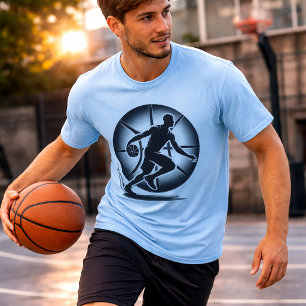 Camiseta de Streetwear con Silueta de Jugador de B