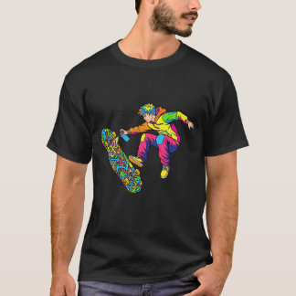 Camiseta de Streetwear de Arte de Patineta con Gra