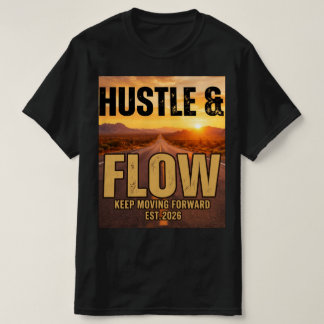 Camiseta de Streetwear Motivacional Hustle and Flo