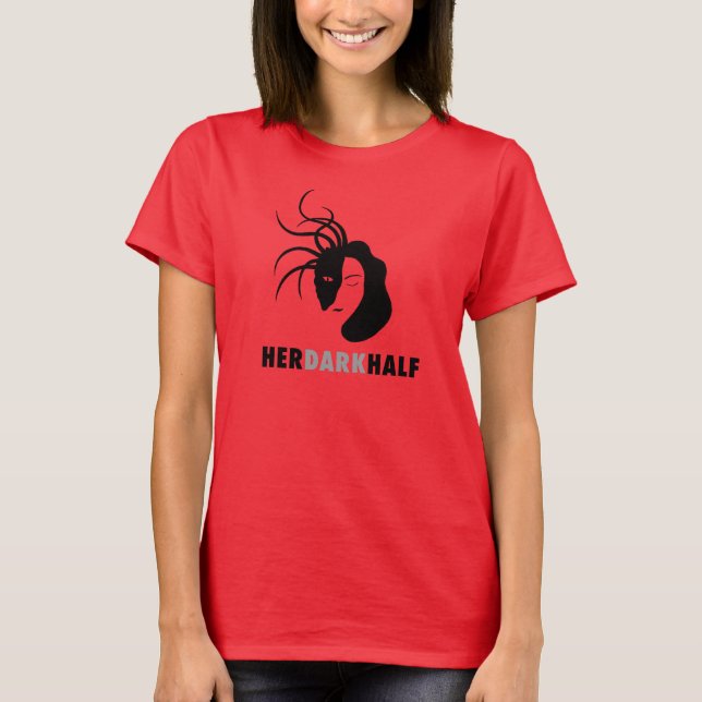 Camiseta de su media oscura mujer (Anverso)