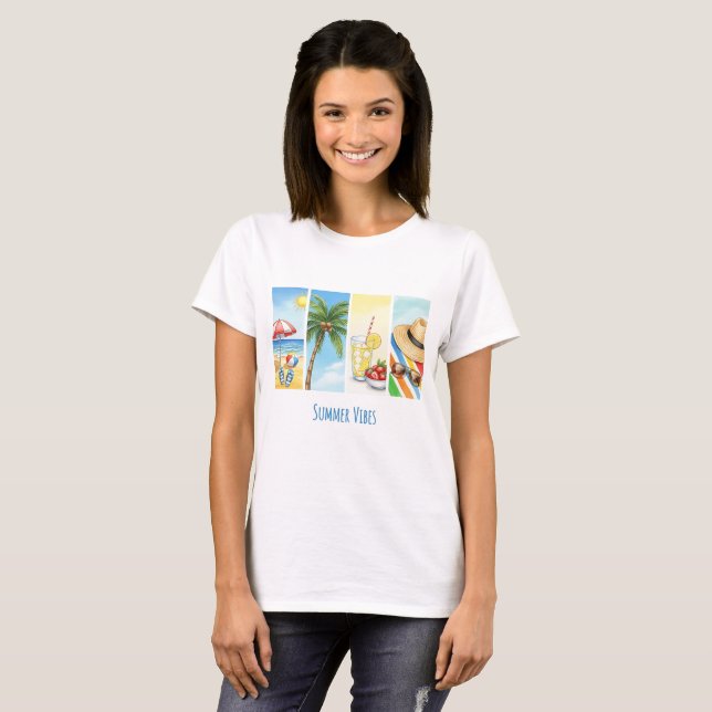 Camiseta de sublimación de vibraciones de verano | (Anverso completo)