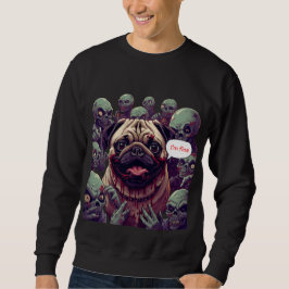 "Camiseta de sudadera de Halloween de pug mordido
