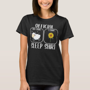 Camiseta de sueño girasol contando las ovejas