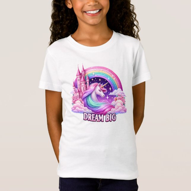 Camiseta de Sueño Grande Unicornio - Tee de Chicas (Anverso)