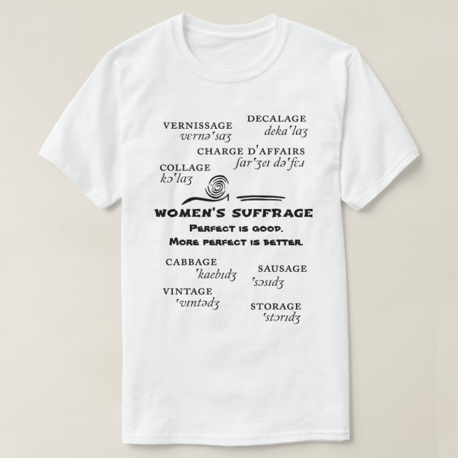 Camiseta de sufraga para mujeres (Diseño del anverso)