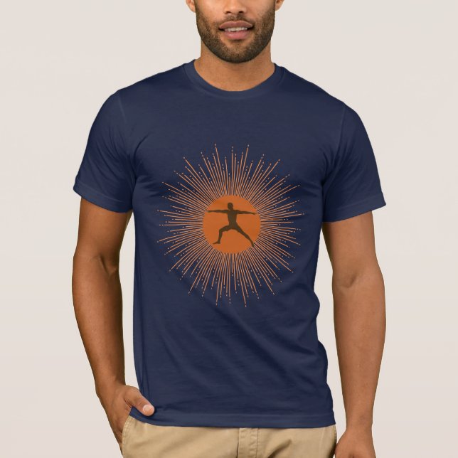 Camiseta de Sunburst Warrior Pose Yoga (Anverso)