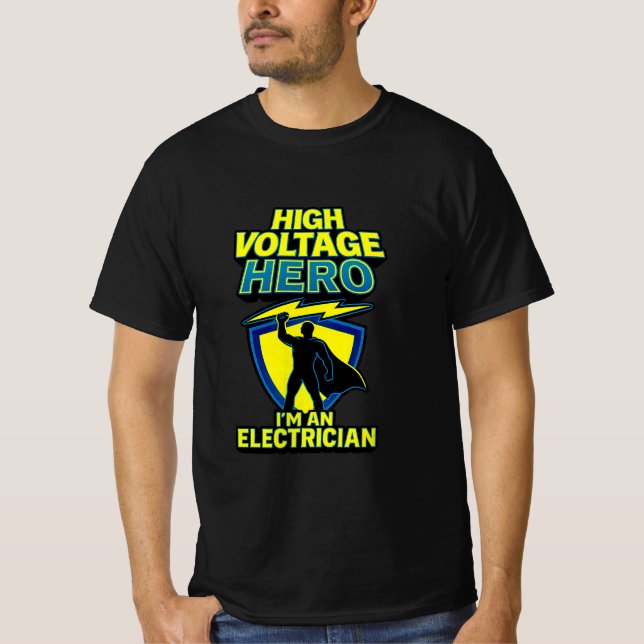 Camiseta de superhéroe de alto voltaje (Anverso)