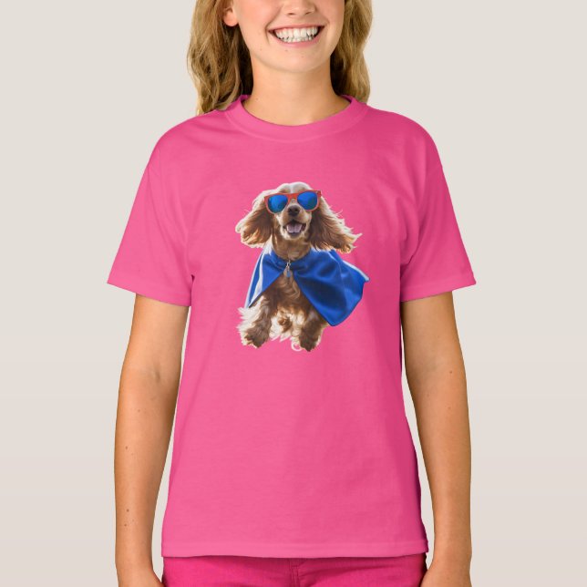 Camiseta de superhéroe de Cocker Spaniel (Anverso)