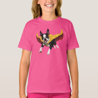 Camiseta de superhéroe lindo de Terrier de Boston