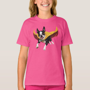 Camiseta de superhéroe lindo de Terrier de Boston