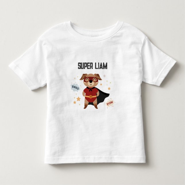Camiseta de superhéroe perro bebé (Anverso)