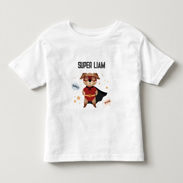 Camiseta de superhéroe perro bebé niño (Anverso)