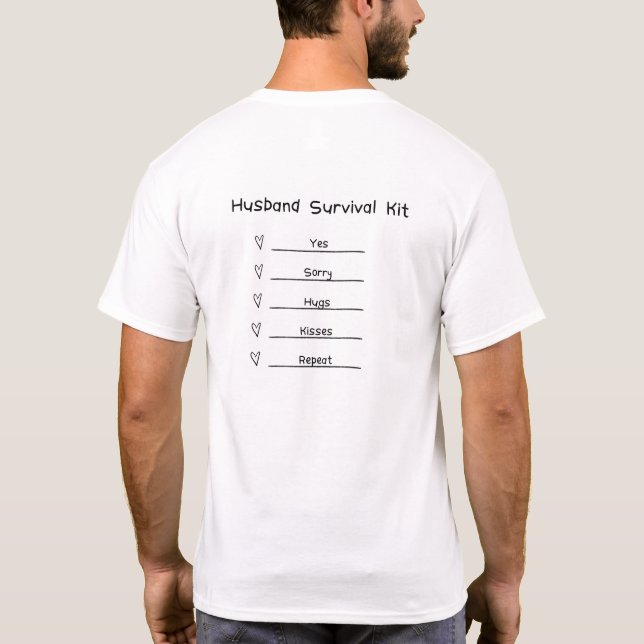 Camiseta de supervivencia de marido linda (Reverso)