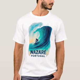 Camiseta de surf de olas grandes de Nazaré Portuga