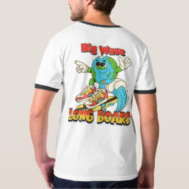 Camiseta de surf de tabla larga de gran ola