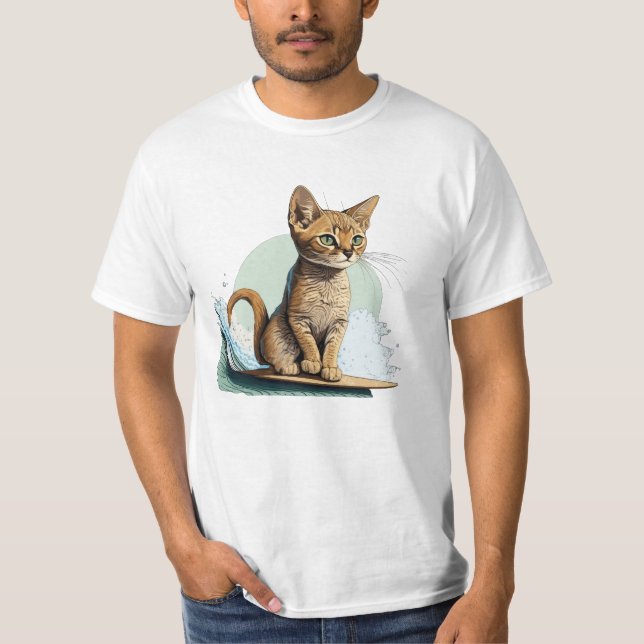 Camiseta de surf para gato (Anverso)
