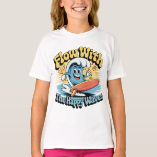 Camiseta de surf para niños Flow With The Happy Wa